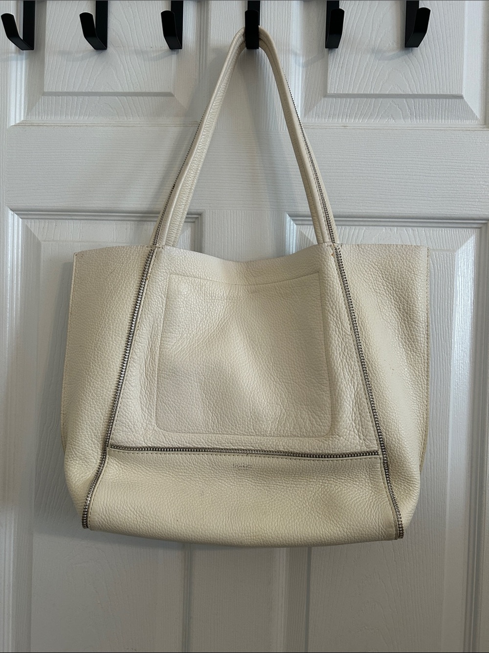 Botkier New York Cream Leather Tote Bag